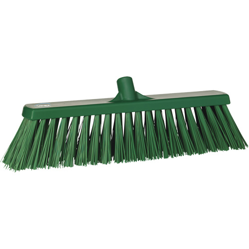 Heavy-Duty Push Broom, Stiff Bristles, 20", Polyester, Green Distribution Jean Lapalme