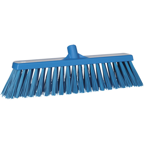 Heavy-Duty Push Broom, Stiff Bristles, 20", Polyester, Blue Distribution Jean Lapalme
