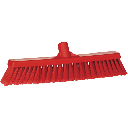 Fine Particle Push Broom, Fine/Split Bristles, 16-1/4", Polypropylene, Red Distribution Jean Lapalme