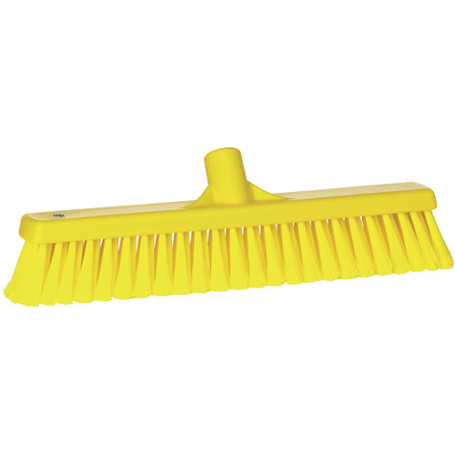 Fine Particle Push Broom, Fine/Split Bristles, 16-1/4", Polypropylene, Yellow Distribution Jean Lapalme