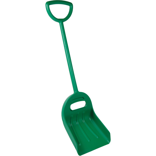 Pelle large &agrave; double prise, Lame 14" x 18", Longueur de 47-1/2", Plastique, Vert Distribution Jean Lapalme