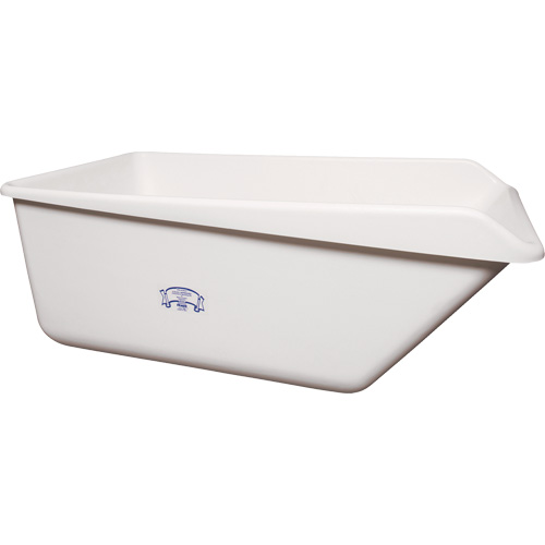 Bac de rangement &agrave; rebord inclin&eacute; avec vidange, Plastique, Blanc Distribution Jean Lapalme