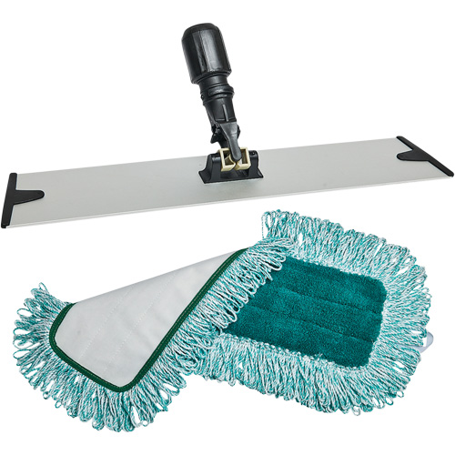 Tampon pour vadrouille &agrave; &eacute;pousseter et support, Style Boucles et crochets, Polyester, 18" lo x 5-3/4" la Distribution Jean Lapalme