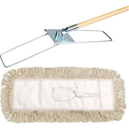 Syst&egrave;me de vadrouille &agrave; &eacute;pousseter Break-Ezy, Style &agrave; attacher, Coton, 36" lo x 5" la Distribution Jean Lapalme