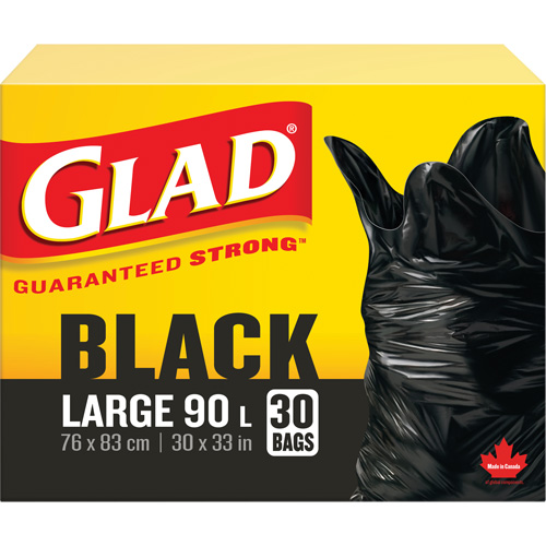Sacs &agrave; ordures 90 L, R&eacute;gulier, 30" la x 33" lo, Noir Distribution Jean Lapalme