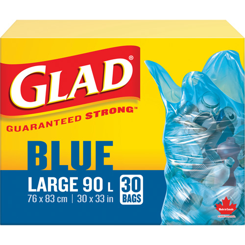 Sacs de recyclage 45 L, R&eacute;gulier, 30" la x 33" lo, Bleu Distribution Jean Lapalme