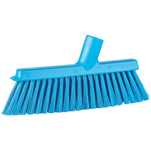 Dustpan Broom with Angled Thread, Medium Bristles, 10", Polyester, Blue Distribution Jean Lapalme