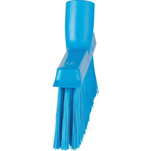 Dustpan Broom with Angled Thread, Medium Bristles, 10", Polyester, Blue Distribution Jean Lapalme