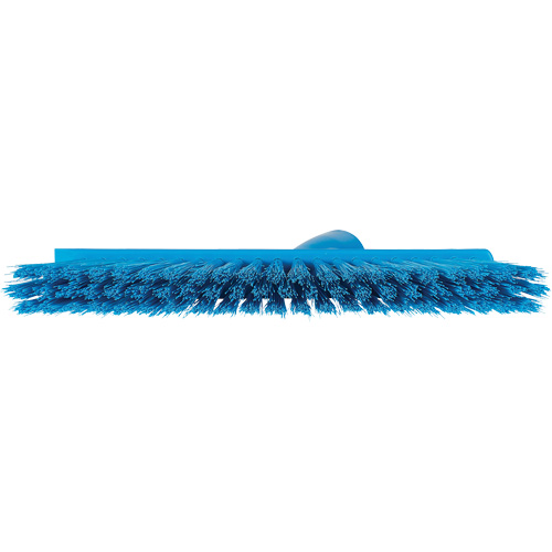 Dustpan Broom with Angled Thread, Medium Bristles, 10", Polyester, Blue Distribution Jean Lapalme