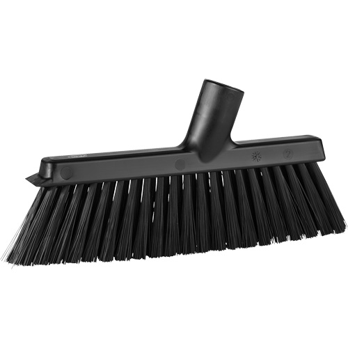 Balai biseaut&eacute; avec pas de vis inclin&eacute;, Crins Moyen, 10", Polyester, Noir Distribution Jean Lapalme