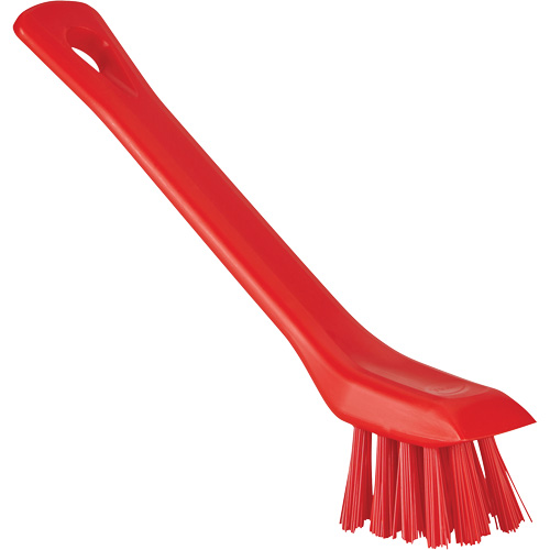 Brosse avec rebord grattoir, Soies Ferme, Longueur de 6", Rouge Distribution Jean Lapalme
