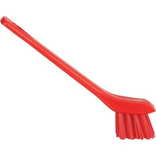Brosse avec rebord grattoir, Soies Ferme, Longueur de 6", Rouge Distribution Jean Lapalme