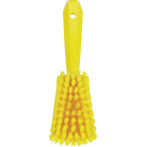 Brosse &agrave; r&eacute;curer avec manche court, Soies Doux, Longueur de 10-1/2", Jaune Distribution Jean Lapalme