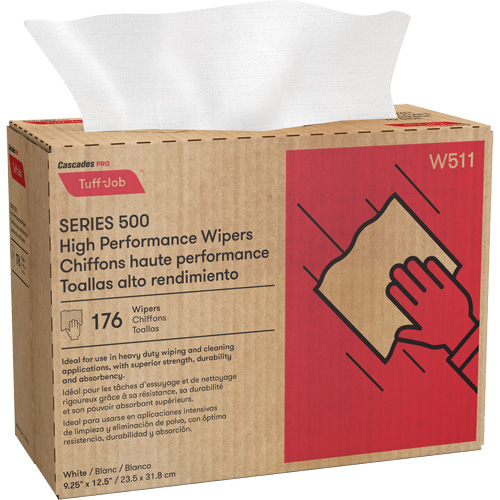 Pro Tuff-Job&reg; High Performance Spunlace Wipers, All-Purpose, 12-1/2" L x 9-1/4" W Distribution Jean Lapalme