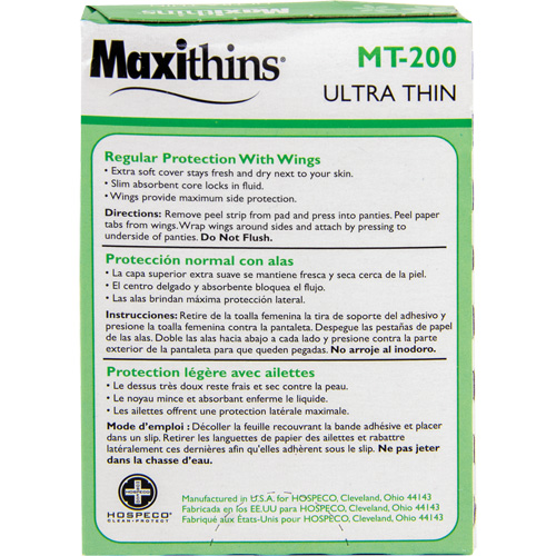 Serviettes Maxi Maxithins ultra minces avec ailes Distribution Jean Lapalme