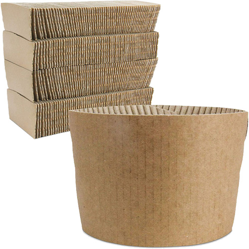 Kraft Coffee Cup Sleeves, Paper, 12 oz. - 20 oz., Brown Distribution Jean Lapalme