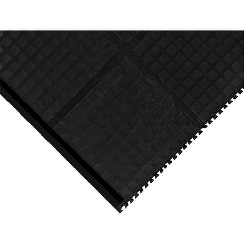 Hog Heaven&reg; Modular Tile 18"  - Corner, Corrugated, 3-1/3' x 3-1/3' x 3/4", Black, Nitrile Distribution Jean Lapalme