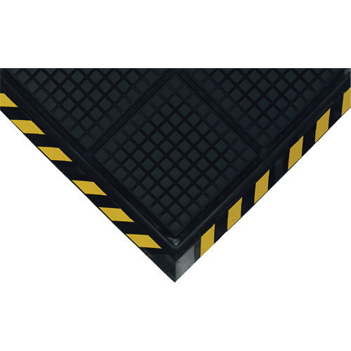 Hog Heaven&reg; Workstation Mat, Corrugated, 3-3/5' x 3-3/5' x 3/4", Black/Yellow, Nitrile Distribution Jean Lapalme