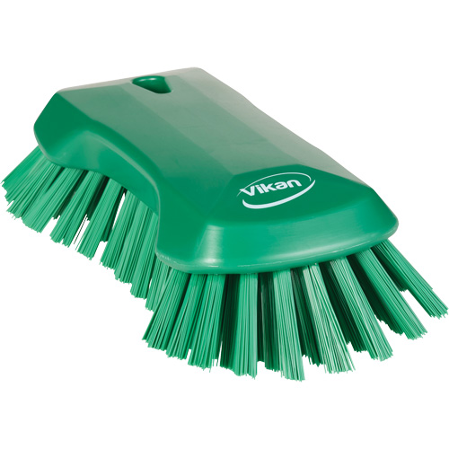 Hand Brush, Extra Stiff Bristles, 9-1/10" Long, Green Distribution Jean Lapalme