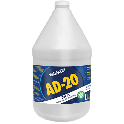 D&eacute;tachant &eacute;cologique de qualit&eacute; industrielle pour le calcium, chaux et rouille AD2 Decal &eacute;tiquette blanche, Cruche Distribution Jean Lapalme