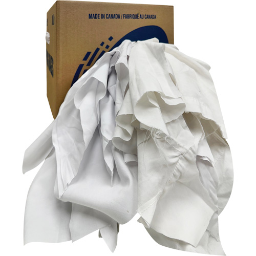 Recycled Wiping Rags, Cotton, White, 10 lbs. Distribution Jean Lapalme