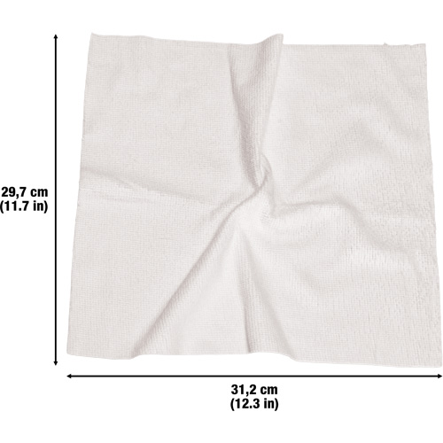 Chiffons lavables pour le nettoyage, Microfibre, Blanc Distribution Jean Lapalme