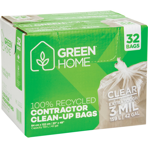 Sacs &agrave; ordures Green Home, Fort, 33" la x 48" lo, 3 mils, Transparent, Capacit&eacute; 159 L (42 gal.) Distribution Jean Lapalme