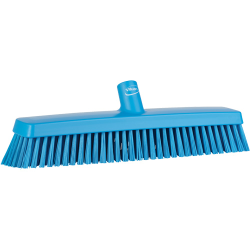 Push Broom Head, Fine/Stiff Bristles, 16-1/2", Polyester/Polypropylene, Blue Distribution Jean Lapalme