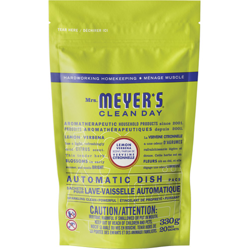 Sachets de d&eacute;tergent pour lave-vaisselle automatique Mrs. Meyer's Clean Day, Capsules, 330 g, Verveine citronnelle Distribution Jean Lapalme