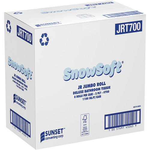 Snowsoft Deluxe Bathroom Tissue, Jumbo Roll, 2 Ply, White Distribution Jean Lapalme