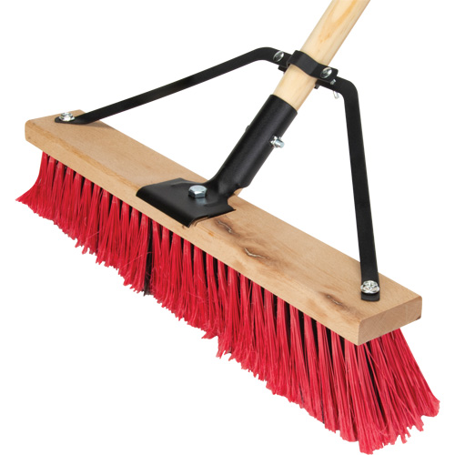 Push Broom with Braced Handle, 18", Medium, PVC Bristles Distribution Jean Lapalme