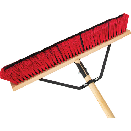 Push Broom with Braced Handle, 24", Medium, PVC Bristles Distribution Jean Lapalme