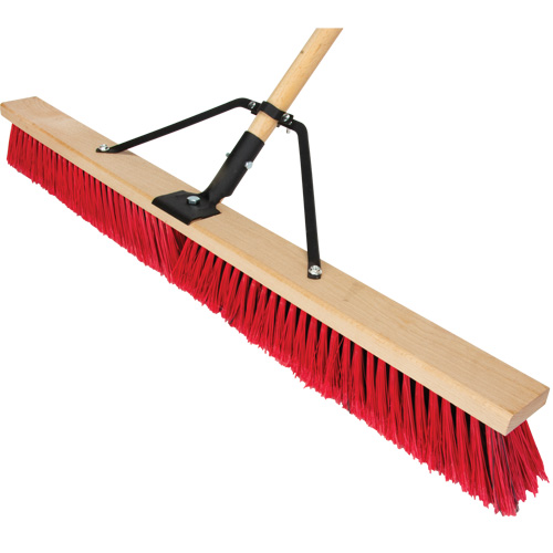 Push Broom with Braced Handle, 36", Medium, PVC Bristles Distribution Jean Lapalme