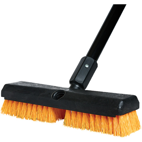 Cleaning Brush with Handle, 10" L, Polypropylene Bristles, Black/Red Distribution Jean Lapalme