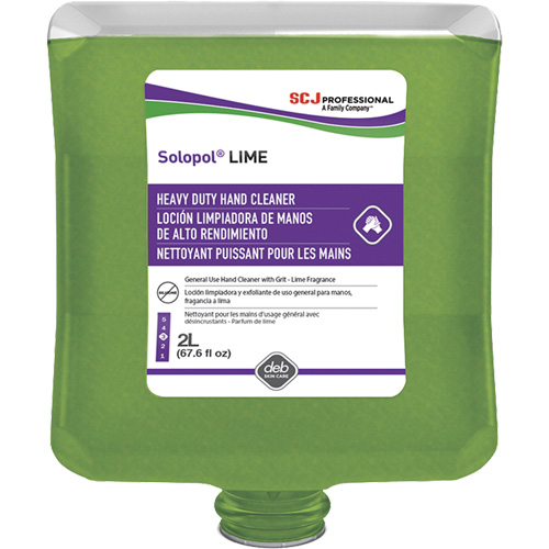 Savon de puissance moyenne pour les mains Solopol, Pierre ponce, 2 L, Cartouche en plastique, Lime Distribution Jean Lapalme