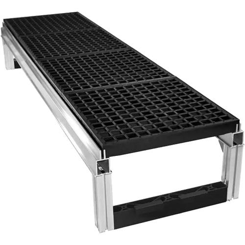 FOUNDATION Open Drainage Modular Aluminum Work Platform Kit, 18" W x 72" D, 400 lbs. Capacity, All-Welded Distribution Jean Lapalme