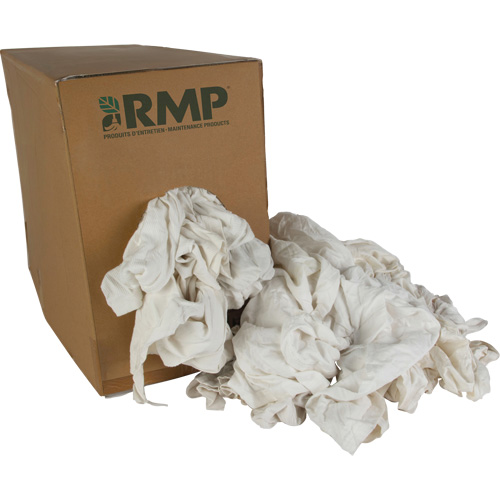 Chiffons recycl&eacute;s, Coton, Blanc, 20 lb Distribution Jean Lapalme
