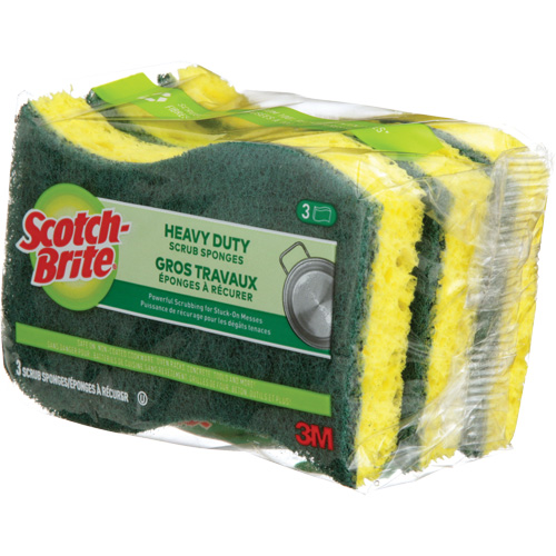 Scotch-Brite&reg; Heavy Duty Scrub Sponge, Scrubbing, 2-3/5" W x 4-2/5" L Distribution Jean Lapalme