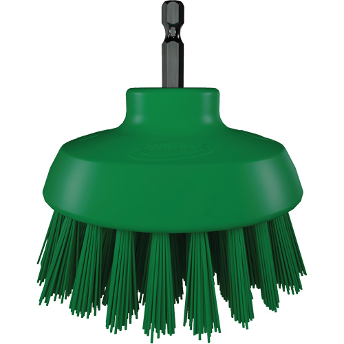 Brosse ronde HyDrive pour perceuse, Soies Tr&egrave;s ferme, Longueur de 3-1/10", Vert Distribution Jean Lapalme