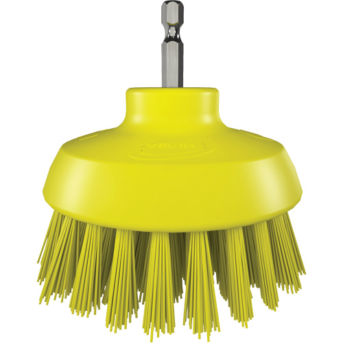 Brosse ronde HyDrive pour perceuse, Soies Tr&egrave;s ferme, Longueur de 3-1/10", Jaune Distribution Jean Lapalme