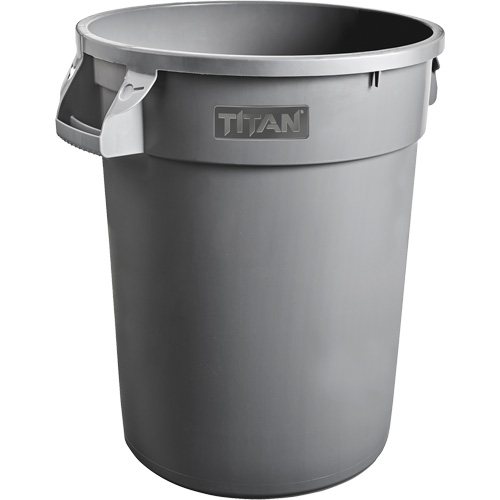 Grey Titan Garbage Container, Plastic, 20 US gal. Distribution Jean Lapalme