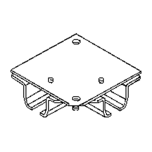 Raccord pour joint d'angle de 90° pour murs-rideaux mont&eacute;s au plafond Distribution Jean Lapalme