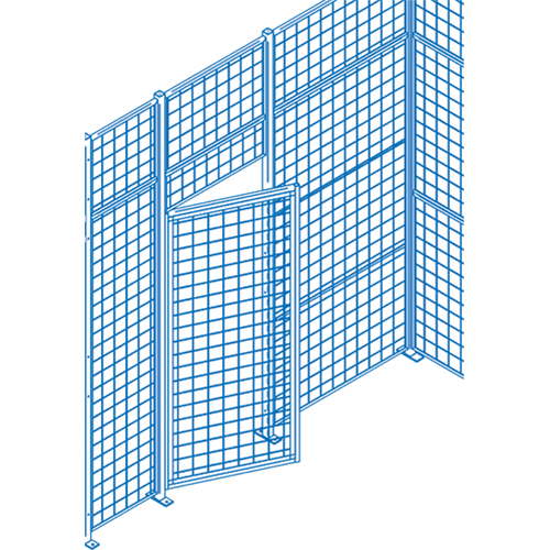 Wire Mesh Partition Components - Swing Doors, 4' W x 7' H Distribution Jean Lapalme
