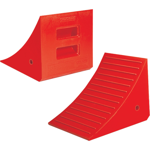 Heavy-Duty Wheel Chocks, Polyurethane, Orange, 14" W x 17" D x 14" H Distribution Jean Lapalme