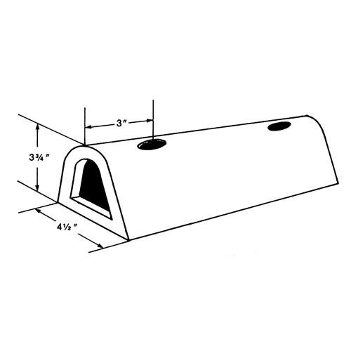 Extruded Rubber Dock Fenders, Rubber, 4-1/2" W x 12" L x 3-3/4" D Distribution Jean Lapalme
