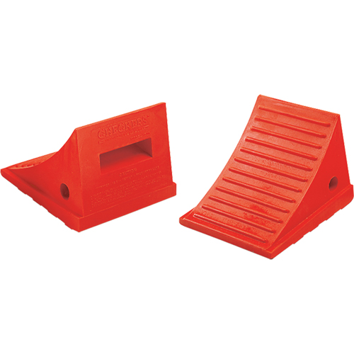Cales-roue pour usage g&eacute;n&eacute;ral, Polyur&eacute;thane, Orange, 7-1/2" la x 8-1/2" p x 6-1/4" h Distribution Jean Lapalme