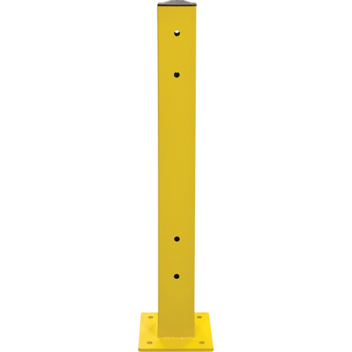 Poteau double pour barri&egrave;re de s&eacute;curit&eacute;, Acier, 5" lo x 44" h, Jaune s&eacute;curit&eacute; OSHA Distribution Jean Lapalme