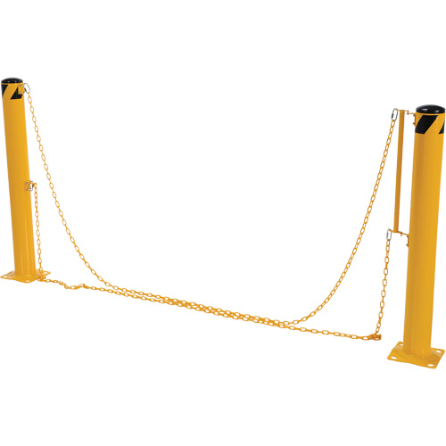 Syst&egrave;me de bornes de protection et chaînes pour quai, Acier, 42" h x 6-5/8" la, Jaune Distribution Jean Lapalme