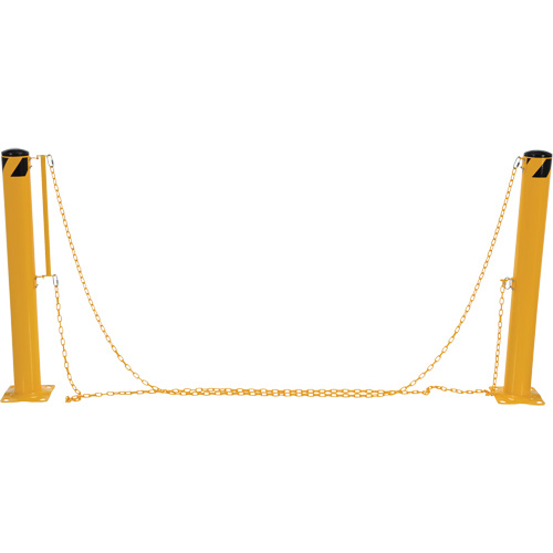 Syst&egrave;me de bornes de protection et chaînes pour quai, Acier, 42" h x 6-5/8" la, Jaune Distribution Jean Lapalme