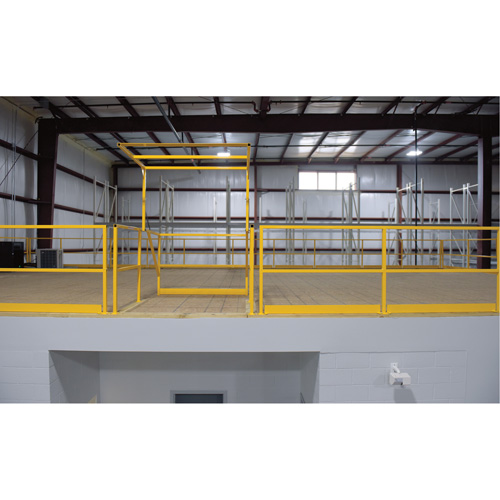Barri&egrave;re de s&eacute;curit&eacute; pour mezzanine, 68-1/2" lo x 42" ha, 80-1/16" &eacute;lev&eacute;e, Jaune Distribution Jean Lapalme